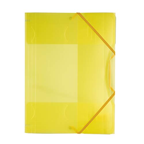 Sammelmappe – Gummizugmappe aus Kunststoff, DIN A4 gelb transparent mit Gummiband von Creleo