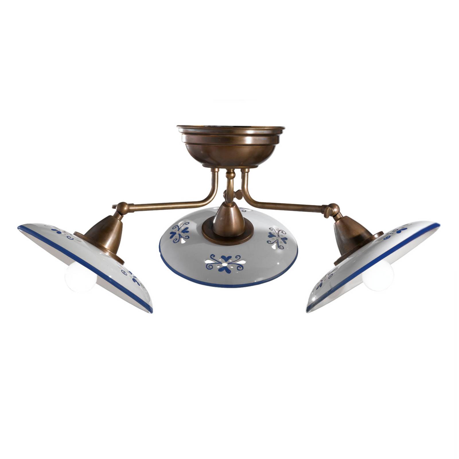 Bassano - dreiflammige Keramik-Deckenleuchte, blau Bassano - dreiflammige Keramik-Deckenleuchte, blau von Cremasco
