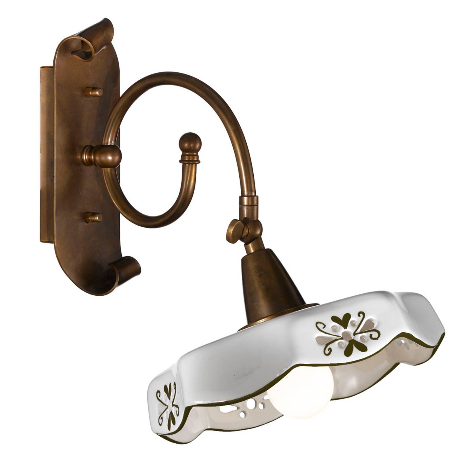 Ländlich-rustikale Wandlampe Marostica, braun Ländlich-rustikale Wandlampe Marostica, braun von Cremasco