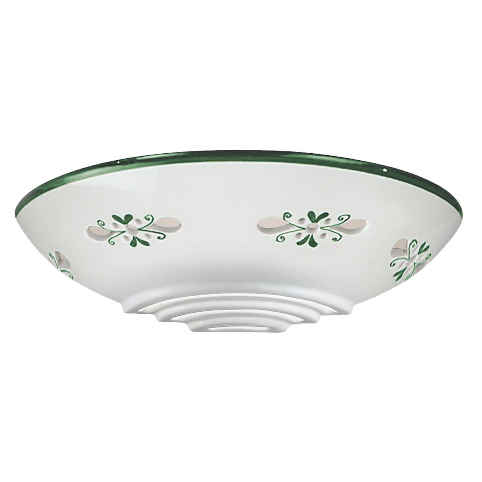 Wandlampe Bassano aus Keramik, anliegend, grün Wandlampe Bassano aus Keramik, anliegend, grün von Cremasco