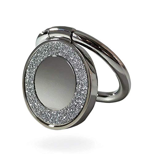 Creols® Premium Handy Ring Smartphone Halter, Fingerhalter, Halterung für alle Mobiltelefone, aus Metall, Creols-013 (Silver-Diamanten) von Creols