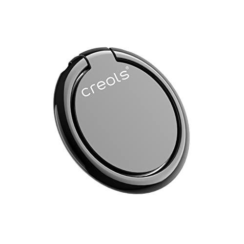 Creols® Premium Handy Ring Smartphone Halter, Fingerhalter, Halterung für alle Mobiltelefone, aus Metall, Creols-018 (Black) von Creols
