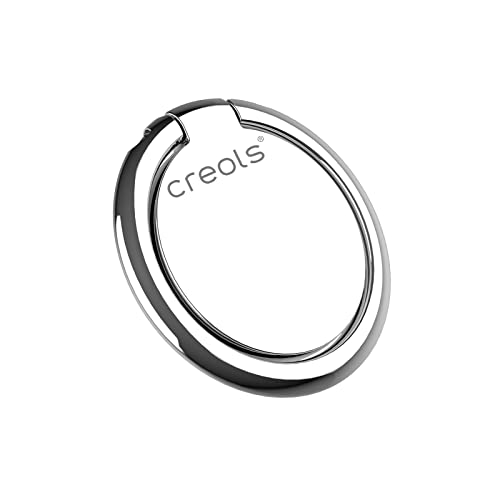 Creols® Premium Handy Ring Smartphone Halter, Fingerhalter, Halterung für alle Mobiltelefone, aus Metall, Creols-018 (Silver) von Creols