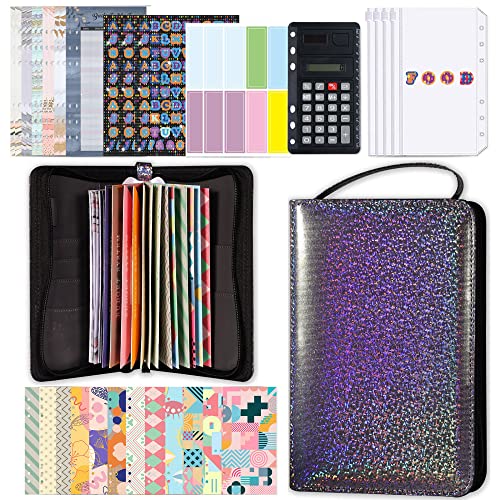 Creperture Budget Planner Budget Binder Multifunktionaler A6 Ringordner Bargeld Füllung Umschläge Organizer Reißverschluss Tasche für Trenner Geldorganisator Ordner für Budgetierung und Geld sparen von Creperture