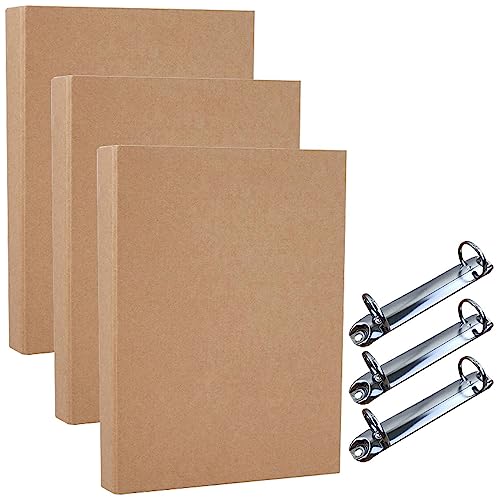 3 Stück Ringbuch A5: Ordner A5, Ringbuch A5 Nachfüllbar Kraftpapier, 2 Ringe Ordner A5 Binder, Ringordner A5, A5 Ringbuch Ringbuchordner für Büro,Tagebuch,Kreatives Schreiben von Cresbel