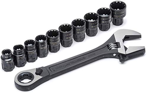 Crescent CPTAW8 X6 3-in-1 200 mm Verstellbarer Einmaulschlüssel mit Integrierten Steckschlüssel-Set, 11-teilig, 10-19 mm Crescent CPTAW8 X6 3-in-1 200 mm Verstellbarer Einmaulschlüssel mit Integrierten Steckschlüssel-Set, 11-teilig, 10-19 mm von Crescent