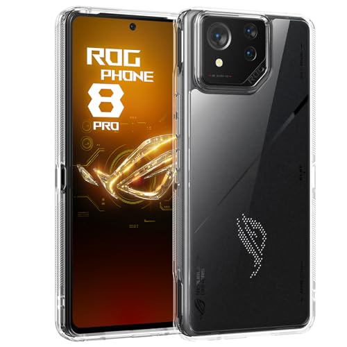 Cresee Hülle für ASUS ROG Phone 8 / ROG Phone 8 Pro, Case Transparent Harte Rückseite + Weiche TPU Bumper Dünn Handyhülle Stoßfest Schutzhülle für ROG Phone 8/8 Pro, Clear von Cresee