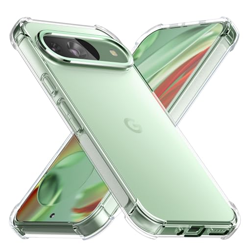 Cresee Hülle für Google Pixel 9 / Pixel 9 Pro, Transparent Case Handyhülle mit Verstärkte Ecken Schutzhülle Dünn Weich Cover Stoßfest Bumper für Pixel 9/9 Pro, Clear von Cresee