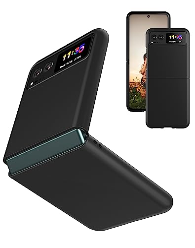 Cresee Hülle für Motorola Razr 40 (2023) Dünne PC Case Handyhülle Schutzhülle Cover für Moto Razr 40, Schwarz von Cresee