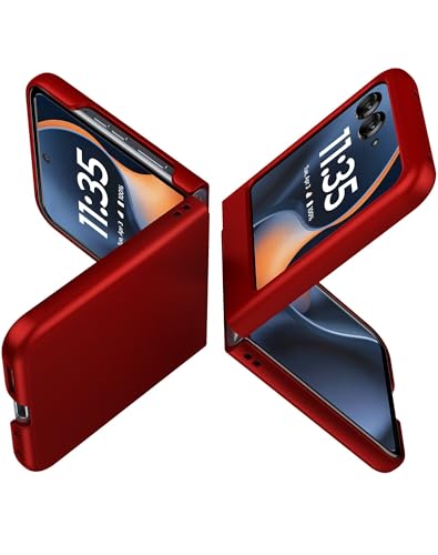 Cresee Hülle für Motorola Razr 60 (2025) / Razr 50 (2024) Dünnes Hart Polycarbonat Case Handyhülle Schutzhülle Cover für Moto Razr 50 / Razr 60, Rot von Cresee