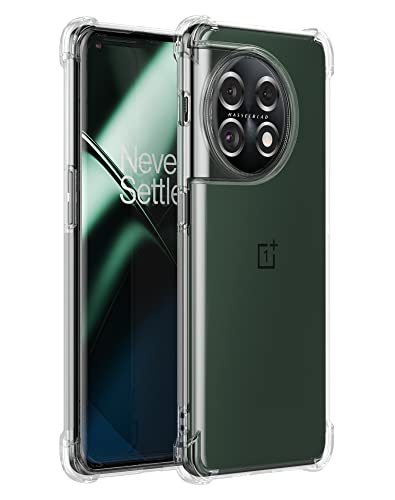 Cresee Hülle für OnePlus 11 5G, Transparent Case Handyhülle mit Verstärkte Ecken Schutzhülle Dünn Weich Stoßfest Bumper Cover für OnePlus 11, Clear von Cresee