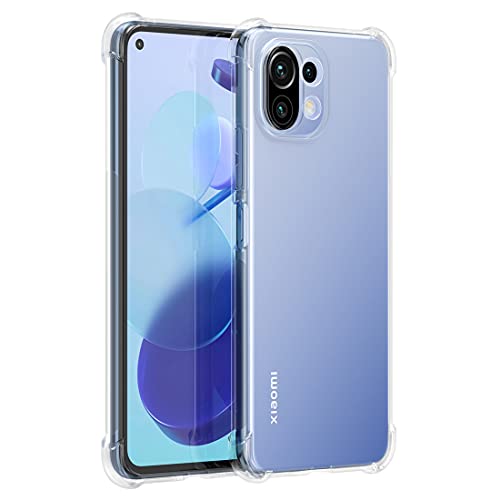 Cresee Hülle für Xiaomi Mi 11 Lite 4G / Mi 11 Lite 5G / Xiaomi 11 Lite 5G NE Case, Transparente Handyhülle mit Verstärkte Ecken Schutzhülle Dünn Weich Cover Stoßfest Bumper, Transparent von Cresee