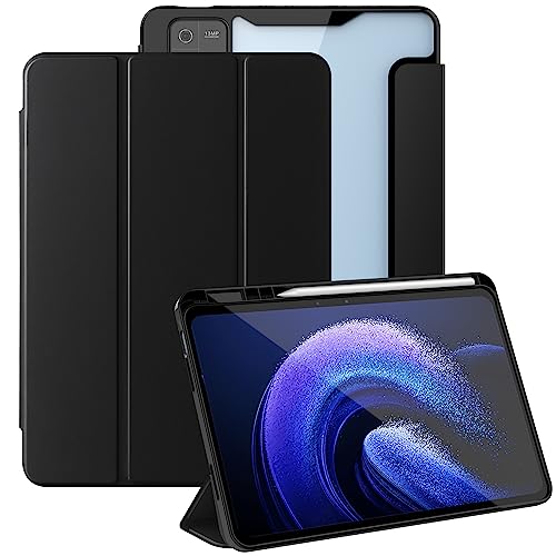 Cresee Hülle für Xiaomi Pad 6 Tablet, Flip Stand Case mit Stifthalter [Auto Schlaf/Wach] [Magnetverschluss] Book Cover Tasche Folio Schutzhülle für Xiaomi Pad 6, Schwarz von Cresee