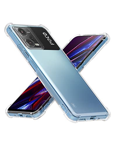 Cresee Hülle für Xiaomi Poco X5 5G (Nicht für X5 Pro) Transparent Case Handyhülle mit Verstärkte Ecken Schutzhülle Dünn Weich Cover Stoßfest Bumper für Poco X5 5G, Clear von Cresee