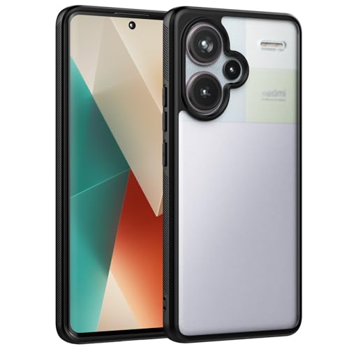 Cresee Hülle für Xiaomi Redmi Note 13 Pro Plus 5G (Note 13 Pro+ 5G) Matte Transluzente Harte Rückseite + Weiche TPU Bumper Case Handyhülle Stoßfest Schutzhülle Cover, Schwarz von Cresee
