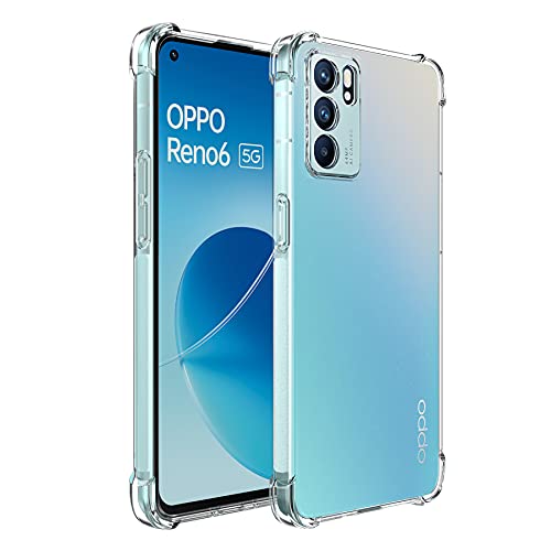 Cresee Kompatibel mit Oppo Reno 6 5G Hülle Case, Transparente Handyhülle mit Verstärkte Ecken Schutzhülle Dünn Weich Cover Stoßfest Bumper für Reno6 5G 2021, Transparent Cresee Kompatibel mit Oppo Reno 6 5G Hülle Case, Transparente Handyhülle mit Verstärkte Ecken Schutzhülle Dünn Weich Cover Stoßfest Bumper für Reno6 5G 2021, Transparent von Cresee