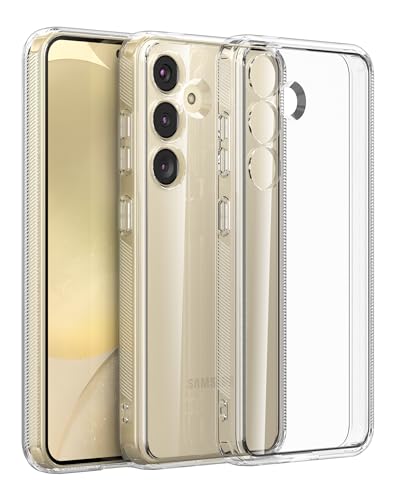 Cresee Kompatibel mit Samsung Galaxy S24 Plus Hülle Case (6.7 Zoll) Transparent Harte Rückseite + Weiche TPU Bumper Dünn Handyhülle Stoßfest Schutzhülle für Galaxy S24+, Clear von Cresee