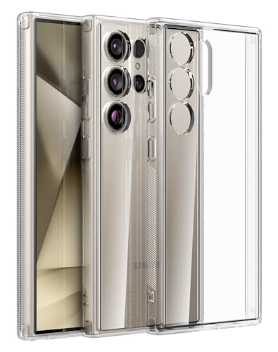 Cresee Kompatibel mit Samsung Galaxy S24 Ultra Hülle Case (6.8 Zoll) Transparent Harte Rückseite + Weiche TPU Bumper Dünn Handyhülle Stoßfest Schutzhülle für Galaxy S24 Ultra, Clear von Cresee