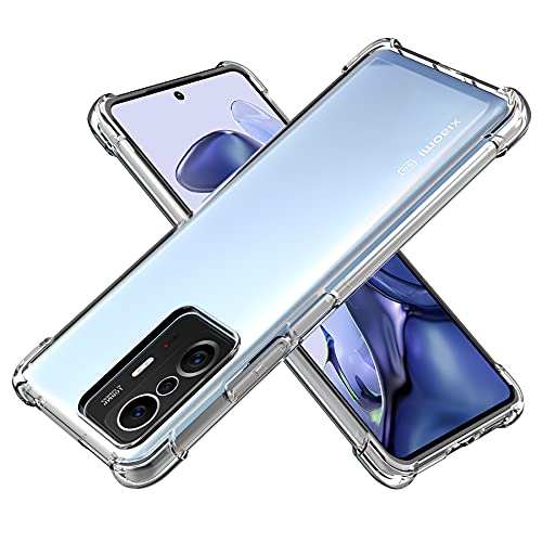 Cresee Kompatibel mit Xiaomi 11T 5G / Xiaomi 11T Pro 5G Hülle Case, Transparente Handyhülle mit Verstärkte Ecken Schutzhülle Dünn Weich Cover Stoßfest Bumper (2021) Transparent von Cresee
