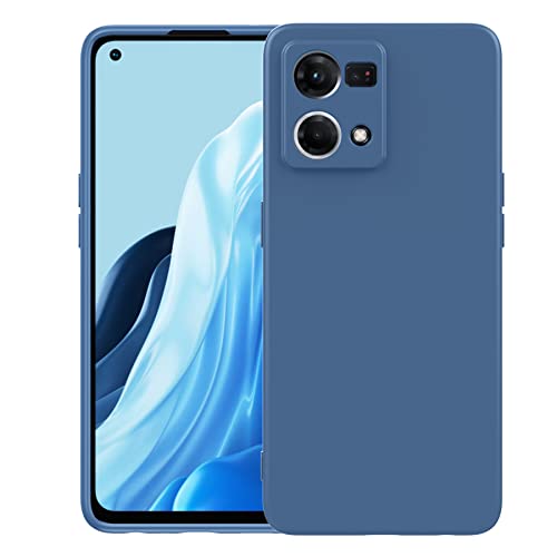 Cresee kompatibel mit Oppo Reno 7 4G Hülle Case, TPU Handyhülle mit [Kamera Schutz] [Weiche Innenschicht] Anti-Scratch Dünn Schutzhülle Stoßfest Cover für Oppo Reno7 4G, Blau von Cresee