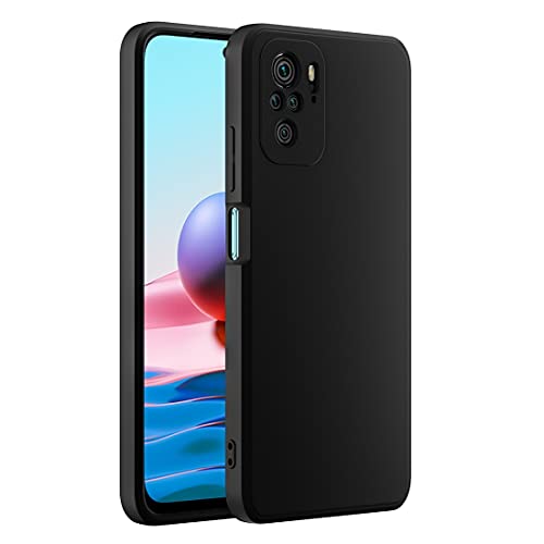 Cresee kompatibel mit Xiaomi Redmi Note 10 4G / Note 10S Hülle Case, Silikon Handyhülle mit [Kamera Schutz] [Faser-Innenraum] Anti-Scratch Dünn Schutzhülle Stoßfest Cover, Schwarz von Cresee