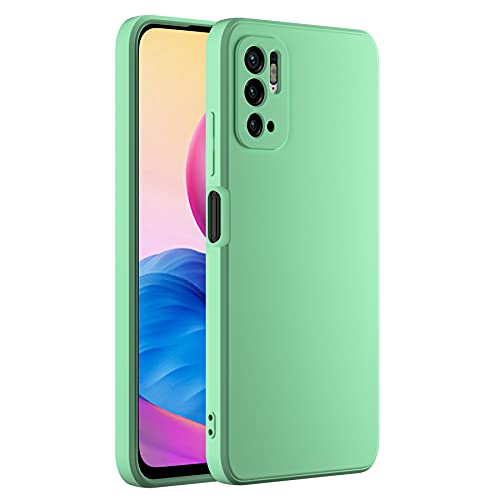 Cresee kompatibel mit Xiaomi Redmi Note 10 5G/ Poco M3 Pro Hülle Case, Silikon Handyhülle mit [Kamera Schutz] [Faser-Innenraum] Anti-Scratch Dünn Schutzhülle Stoßfest Cover, Grün von Cresee