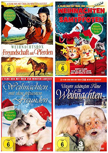 Die Weihnachten Filme Collection ( 13 weihnachtliche Filme - 4 Amaray Boxen inkl. Weihnachtsmütze & Socke ) [4 DVDs] von Crest Movies