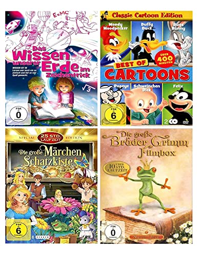 Kinderfilme Edition mit über 60 Filmen incl. Cars - TV Serie, Bugs Bunny, Woody Woodspeaker, Popeye, Märchen der Gebrüder Grimm - Die Geschenkidee zu Weihnachten [12 DVDs] von Crest Movies