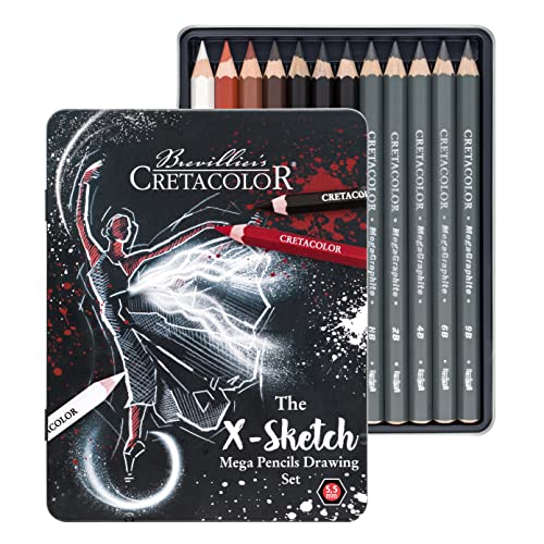 CRETACOLOR The X-Sketch Mega Pencils Drawing Set | Künstlerstifte Zeichen- und Skizzierset, 1 stück (1er Pack) von Cretacolor
