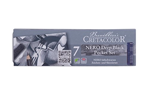 Cretacolor Pocket Set | Urban Sketching | Kohle/Charcoal Zeichenset | 7-teilig von Cretacolor