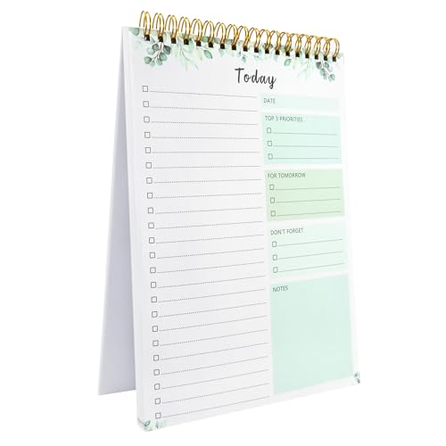 Cretty-Meet To-Do-Listen-Notizblock, 52 Blatt, undatiert, Tages-Checklisten-Planer, 16,5 x 24,9 cm, To-Do-Listen-Notizbuch für Büro, Schule und Zuhause (Grün) von Cretty-Meet