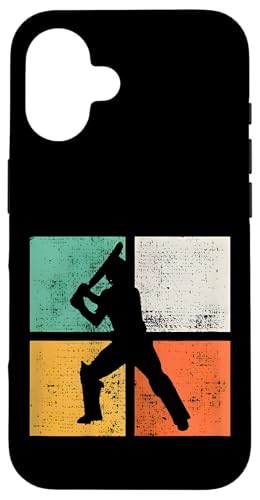 Cricket Batsman Geschenke für Spieler Trainer Retro Hülle für iPhone 16 Cricket Batsman Geschenke für Spieler Trainer Retro Hülle für iPhone 16 von Cricket Sport Lover Gifts