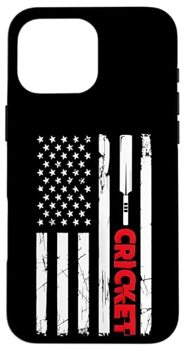 Cricket USA Amerikanische Flagge Cricketspieler Team Coach Field Hülle für iPhone 16 Pro Max Cricket USA Amerikanische Flagge Cricketspieler Team Coach Field Hülle für iPhone 16 Pro Max von Cricket Sport Lover Gifts
