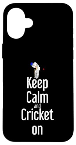 Cricketschläger Ball Batsman Keep Calm and Cricket On Hülle für iPhone 16 Plus Cricketschläger Ball Batsman Keep Calm and Cricket On Hülle für iPhone 16 Plus von Cricket Sport Lover Gifts