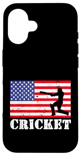 Distressed Cricket Batsman USA Amerikanische Flagge Vintage Teig Hülle für iPhone 16 Distressed Cricket Batsman USA Amerikanische Flagge Vintage Teig Hülle für iPhone 16 von Cricket Sport Lover Gifts