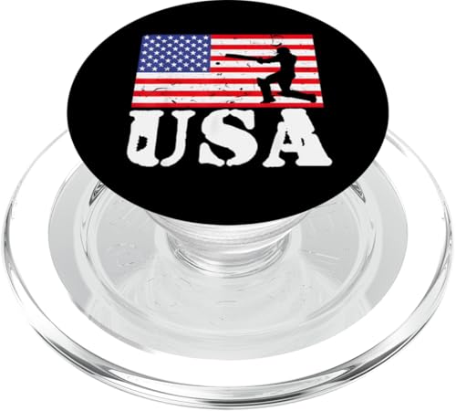 Distressed Cricket Batsman USA Amerikanische Flagge Vintage Teig PopSockets PopGrip für MagSafe Distressed Cricket Batsman USA Amerikanische Flagge Vintage Teig PopSockets PopGrip für MagSafe von Cricket Sport Lover Gifts