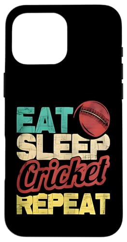 Eat Sleep Cricket Repeat | Cricketspieler Batsman Batting Bowling Hülle für iPhone 16 Pro Max Eat Sleep Cricket Repeat | Cricketspieler Batsman Batting Bowling Hülle für iPhone 16 Pro Max von Cricket Sport Lover Gifts