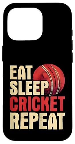 Eat Sleep Cricket-Wiederholung | Cricketschläger Ball Spiel Bowler Hülle für iPhone 16 Pro Eat Sleep Cricket-Wiederholung | Cricketschläger Ball Spiel Bowler Hülle für iPhone 16 Pro von Cricket Sport Lover Gifts
