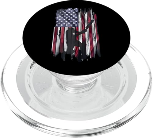Vintage USA Amerikanische Flagge Cricketspieler Team Silhouette PopSockets PopGrip für MagSafe Vintage USA Amerikanische Flagge Cricketspieler Team Silhouette PopSockets PopGrip für MagSafe von Cricket Sport Lover Gifts