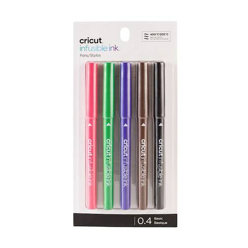 Cricut Explore/Maker Infusible Ink Fine Point 5-Pack Basics Stiftset Rot, Schwarz, Violett, Braun, G von Cricut