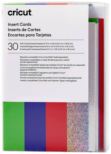 Cricut Insert Cards Rainbow R40 Kartenset Rot, Blau, Grün von Cricut