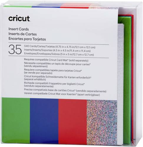 Cricut Insert Cards Rainbow S40 Kartenset Rot, Blau, Grün von Cricut