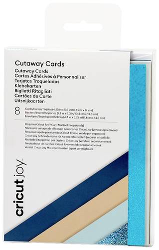 Cricut Joy™ Cutaway Cards Kartenset Beige, Türkis (glänzend), Dunkelblau, Hellblau von Cricut