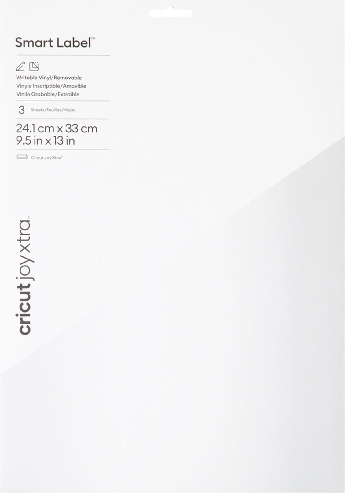 cricutâ¢ Joy Xtra Smart Label beschreibbare Vinylfolie wiederablösbar weiß 24,1 x 33,0 cm, 3 St. (2010342) von Cricut