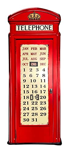 Crispe home & garden XXL Dauerkalender - Telefonzelle - 74 x 30 cm - 3D, geprägt, aus Metall, rostfrei, retro, Vintage-Design Wandkalender Kalender Crispe home & garden XXL Dauerkalender - Telefonzelle - 74 x 30 cm - 3D, geprägt, aus Metall, rostfrei, retro, Vintage-Design Wandkalender Kalender von Crispe home & garden
