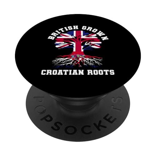 Britisch gewachsene kroatische Wurzeln, britisches Kroatien-Erbe PopSockets Klebender PopGrip Britisch gewachsene kroatische Wurzeln, britisches Kroatien-Erbe PopSockets Klebender PopGrip von Croatia Flag Designs Proud Croatian Roots