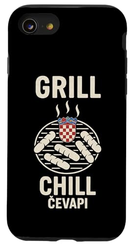 Cevapi Grill Kroatien Essen lustig kroatisch BBQ Grill Chill Hülle für iPhone SE (2020) / 7 / 8 von Croatia Flag Designs Proud Croatian Roots