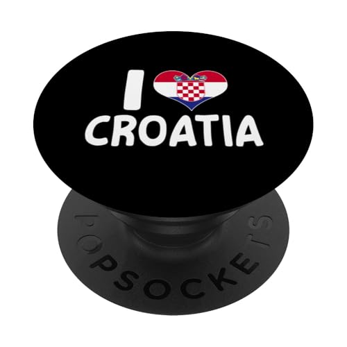 Ich liebe Kroatien Kroatien Flagge Herz Hrvatska Lover PopSockets Klebender PopGrip Ich liebe Kroatien Kroatien Flagge Herz Hrvatska Lover PopSockets Klebender PopGrip von Croatia Flag Designs Proud Croatian Roots