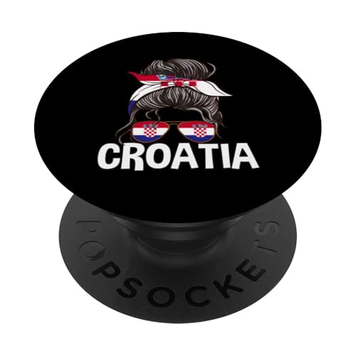 Kroatien Mädchen Unordentlicher Haarknoten Stolze Kroatische Frauen PopSockets Klebender PopGrip Kroatien Mädchen Unordentlicher Haarknoten Stolze Kroatische Frauen PopSockets Klebender PopGrip von Croatia Flag Designs Proud Croatian Roots