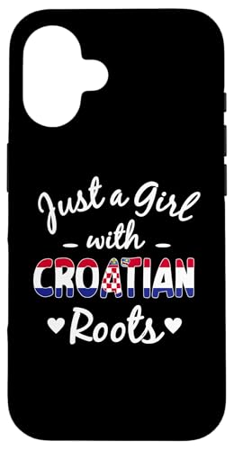Nur ein Mädchen mit kroatischen Wurzeln Croat Girls Pride Hülle für iPhone 16 von Croatia Flag Designs Proud Croatian Roots